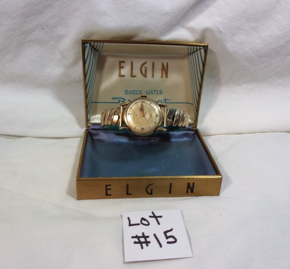 ELGIN MEN'S WRISTWATCH-SHOCKMASTER-SUB SECOND HAND-10K RGPBEZEL-RUNS